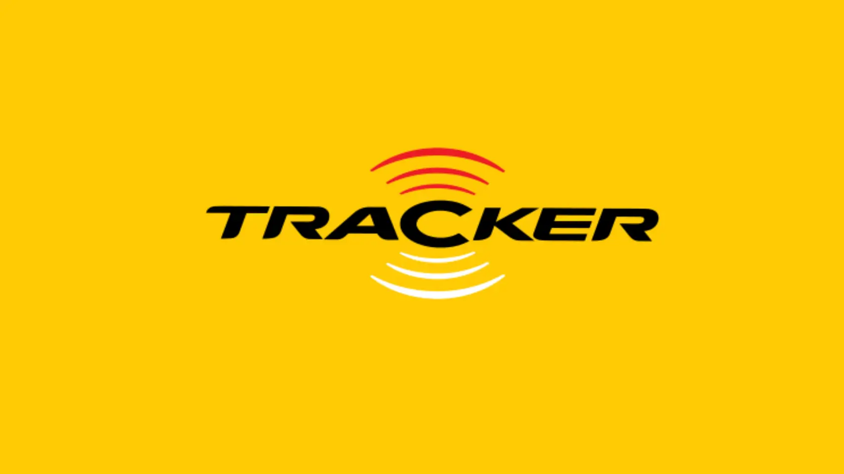 tracker Logo with yellow background and waves